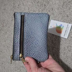 New Portland Leather Goods PLG Double Zip Pouch Coin Purse Fog Unicorn Rare
